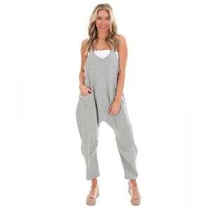 FP Free People Movement Hot shot Onesie Charcoal Heather Grey sz medium - rare!!